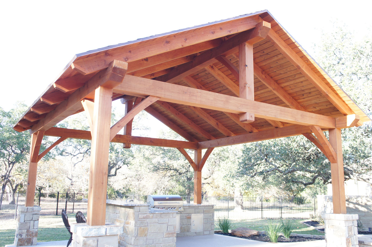 21x21 King Post Pavilion Cedar