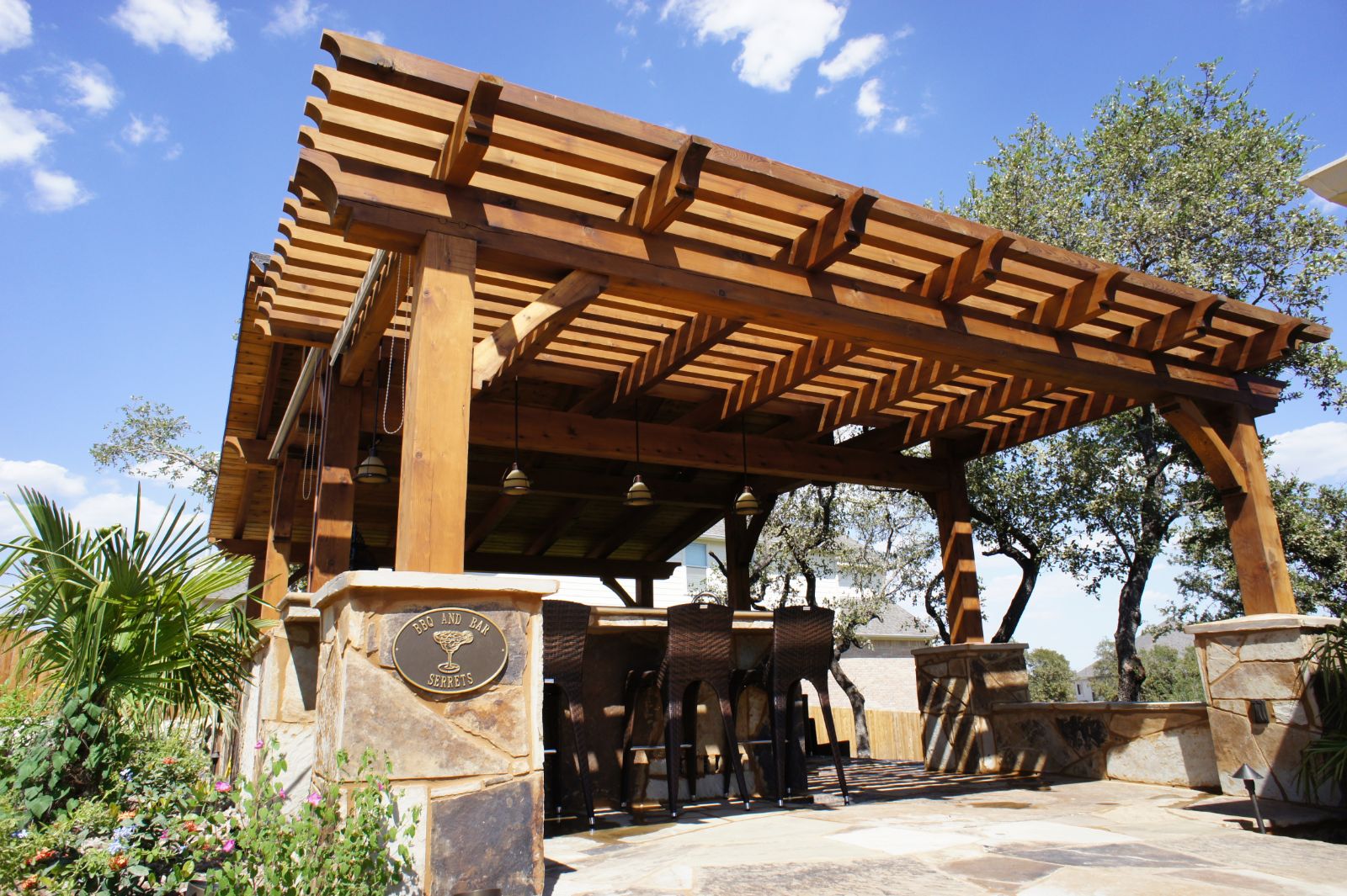 Pergola with a bar Cover Timberworks