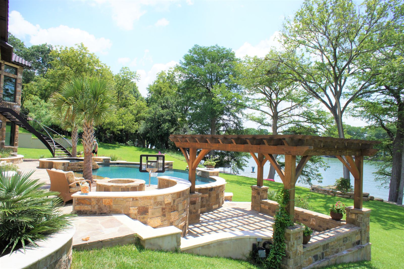 15x19, Pergola, Heavy Timbers, cement or concrete pad, commercial, garden structure, poolside or swimming pool, outdoor living, entertaining, pergola kit, shade structure, builder/contractor, post and beam, wood pergola, free standing pergola