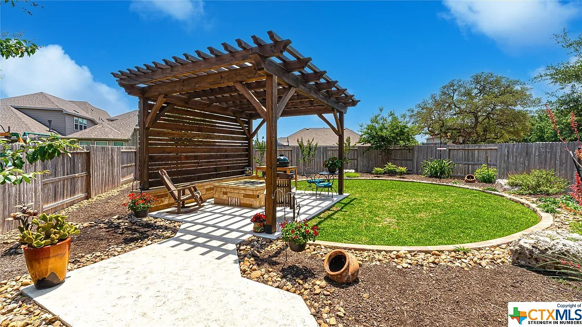 Kerrville, 14'x12', cedar, cement or concrete pad, patio furniture, barbecue or grill, residential, backwall, outdoor living, pergola kit, timber frame pergola, free standing pergola, pre fab, shade structure, building/contractor