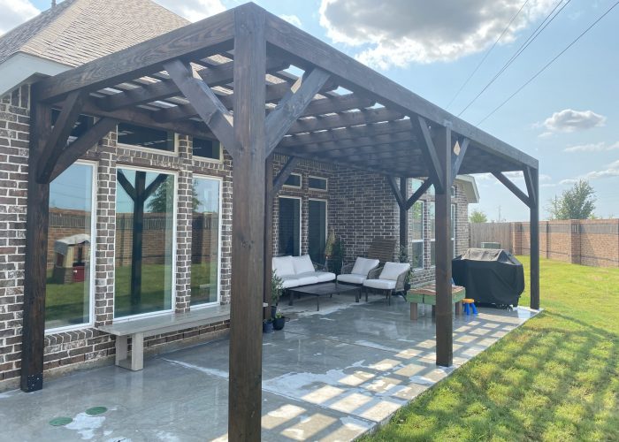 26x9, Modern, Pergola, 6 Posts, Patio Extension, Residential, Oversize, Barbeque or Grill, Patio Furniture, Concrete or Cement Pad, Houston, Katy, Douglas Fir, Cedar, Outdoor Living