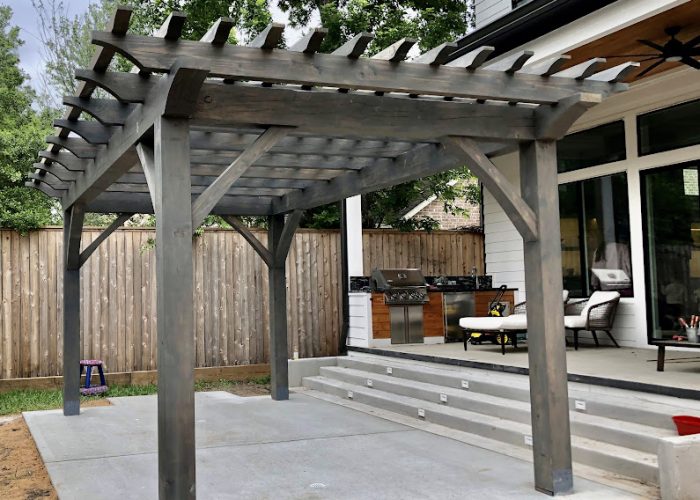 13x21, Pergola, Heavy Beam, Traditional, Cedar, Douglas Fir, Residential, Barbecue or Grill, Patio Furniture, Outdoor Kitchen, Cement or Concrete Pad, Patios, Freestanding, Backyard, Covers